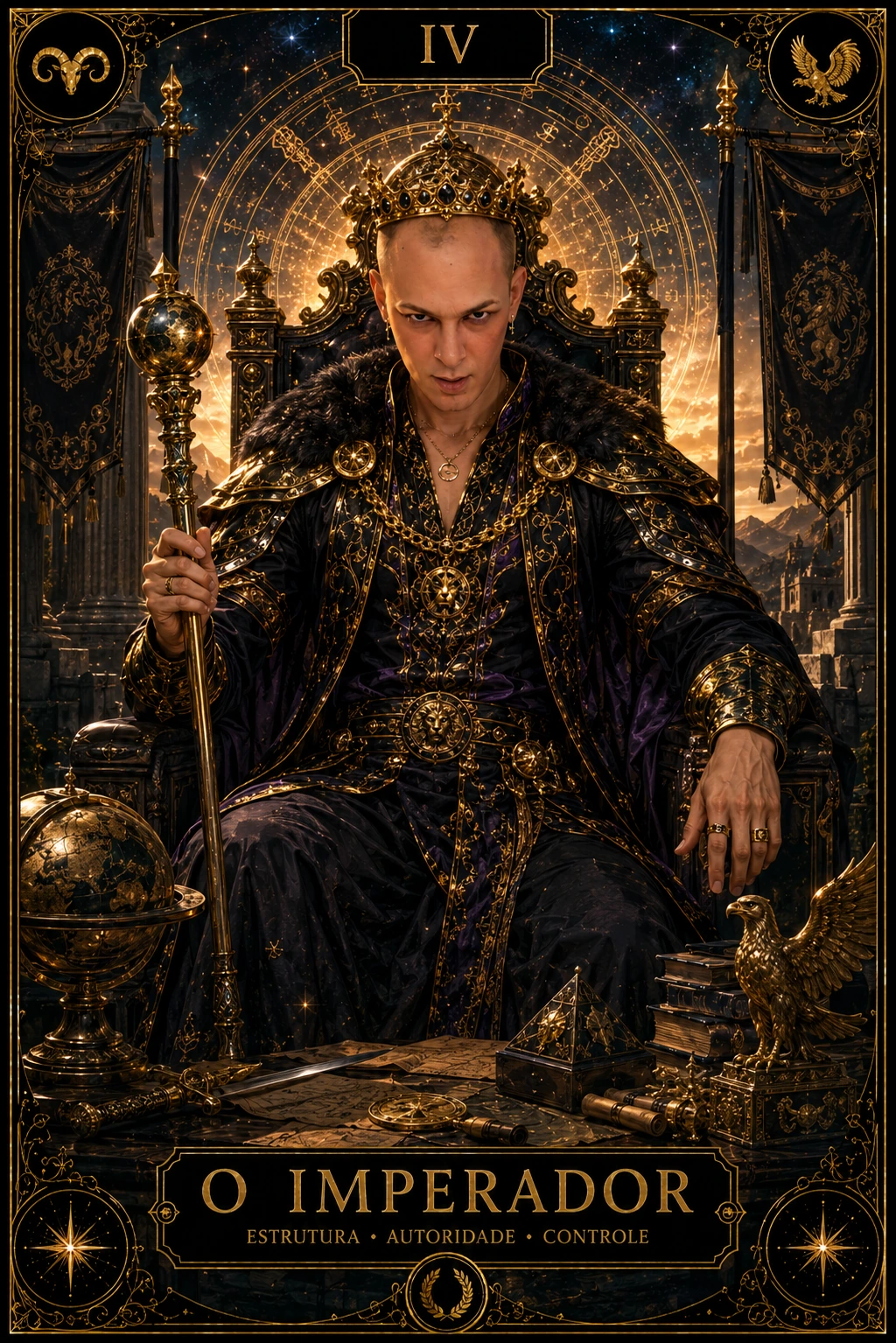 O Imperador — carta do Tarot em posição direta