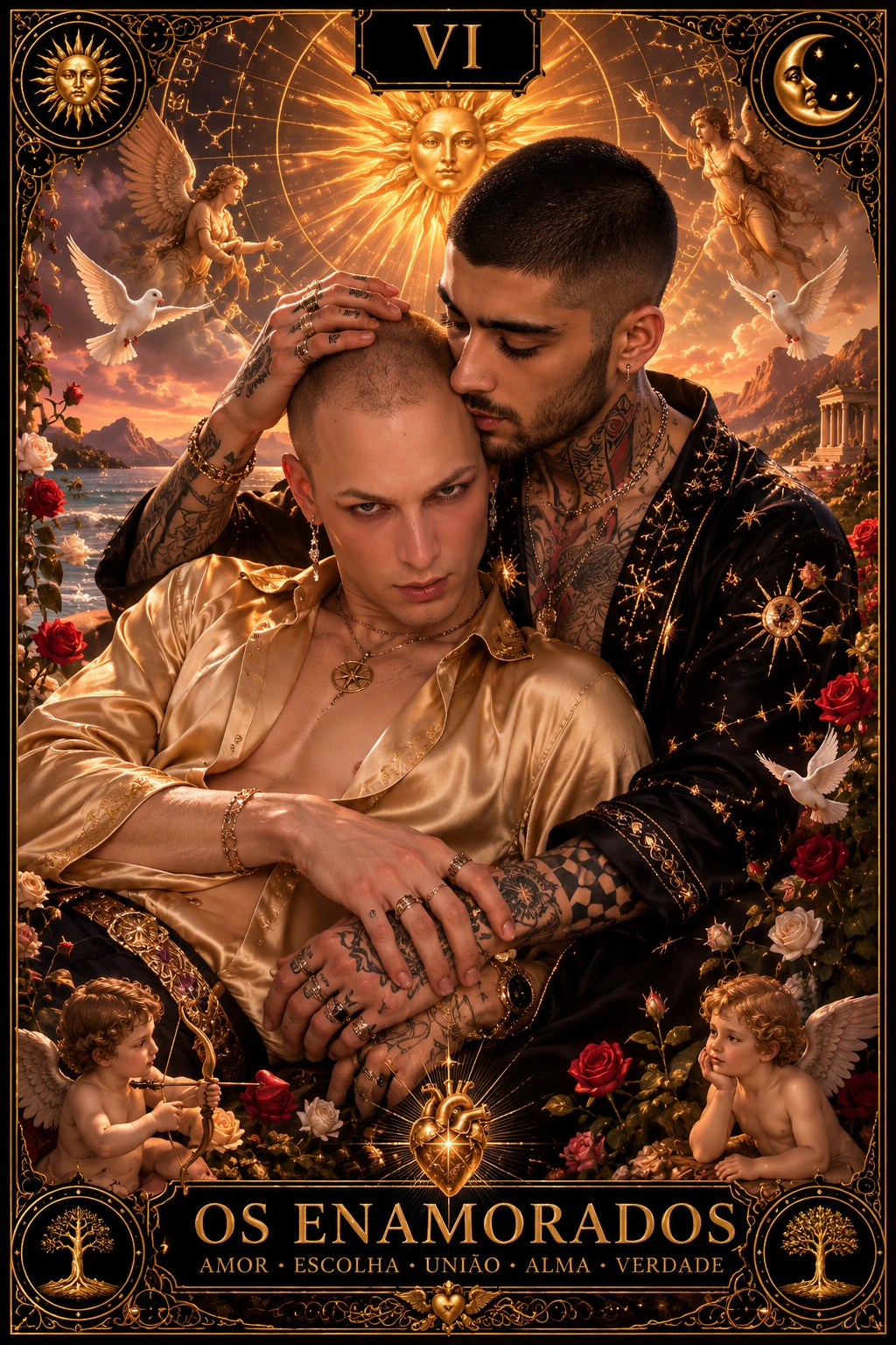 Os Enamorados — carta do Tarot em posição direta