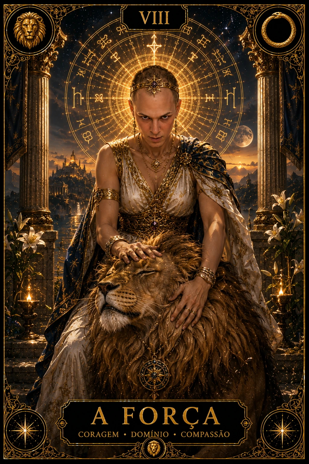 A Força — carta do Tarot em posição direta
