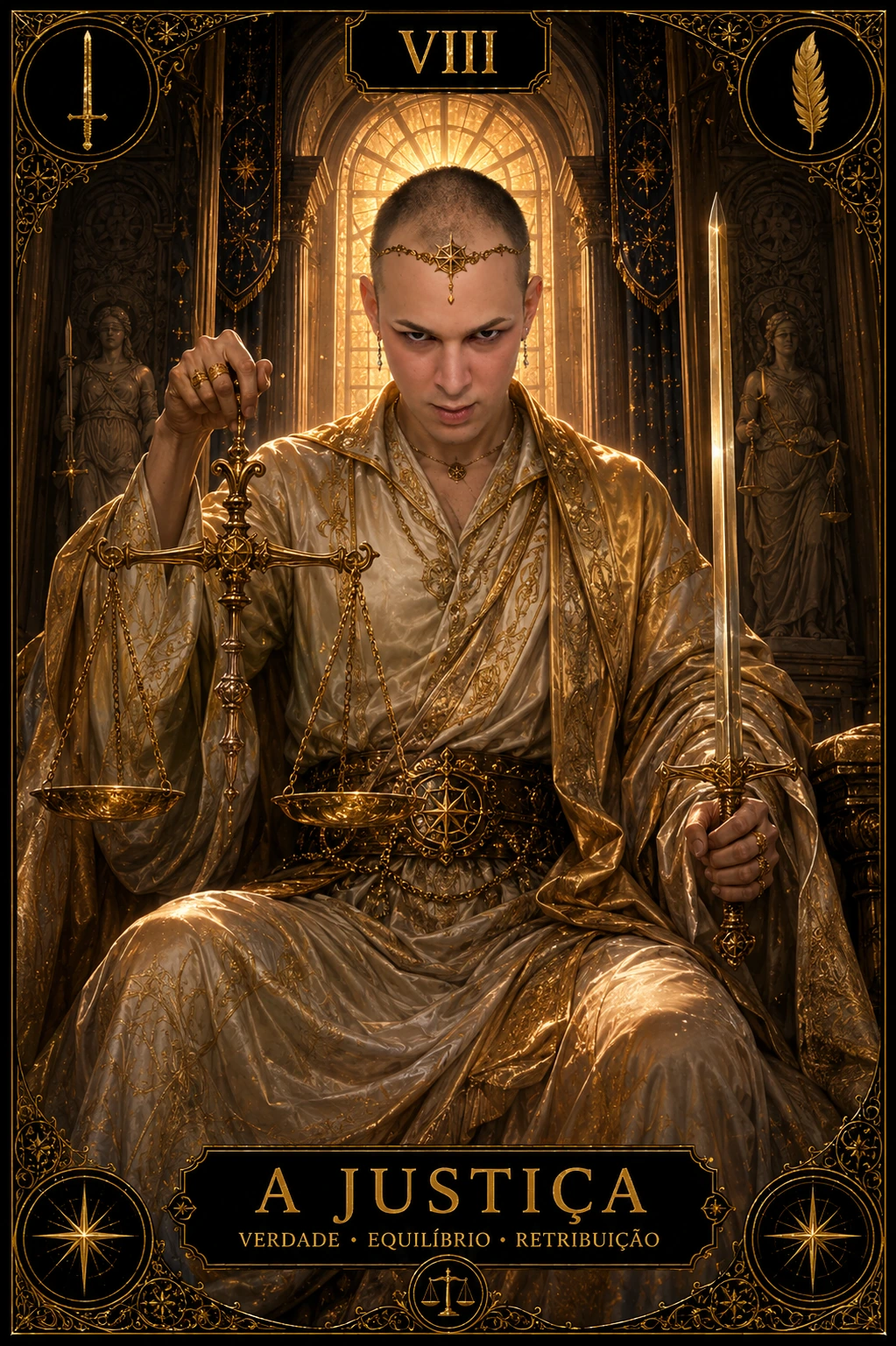 A Justiça — carta do Tarot em posição direta