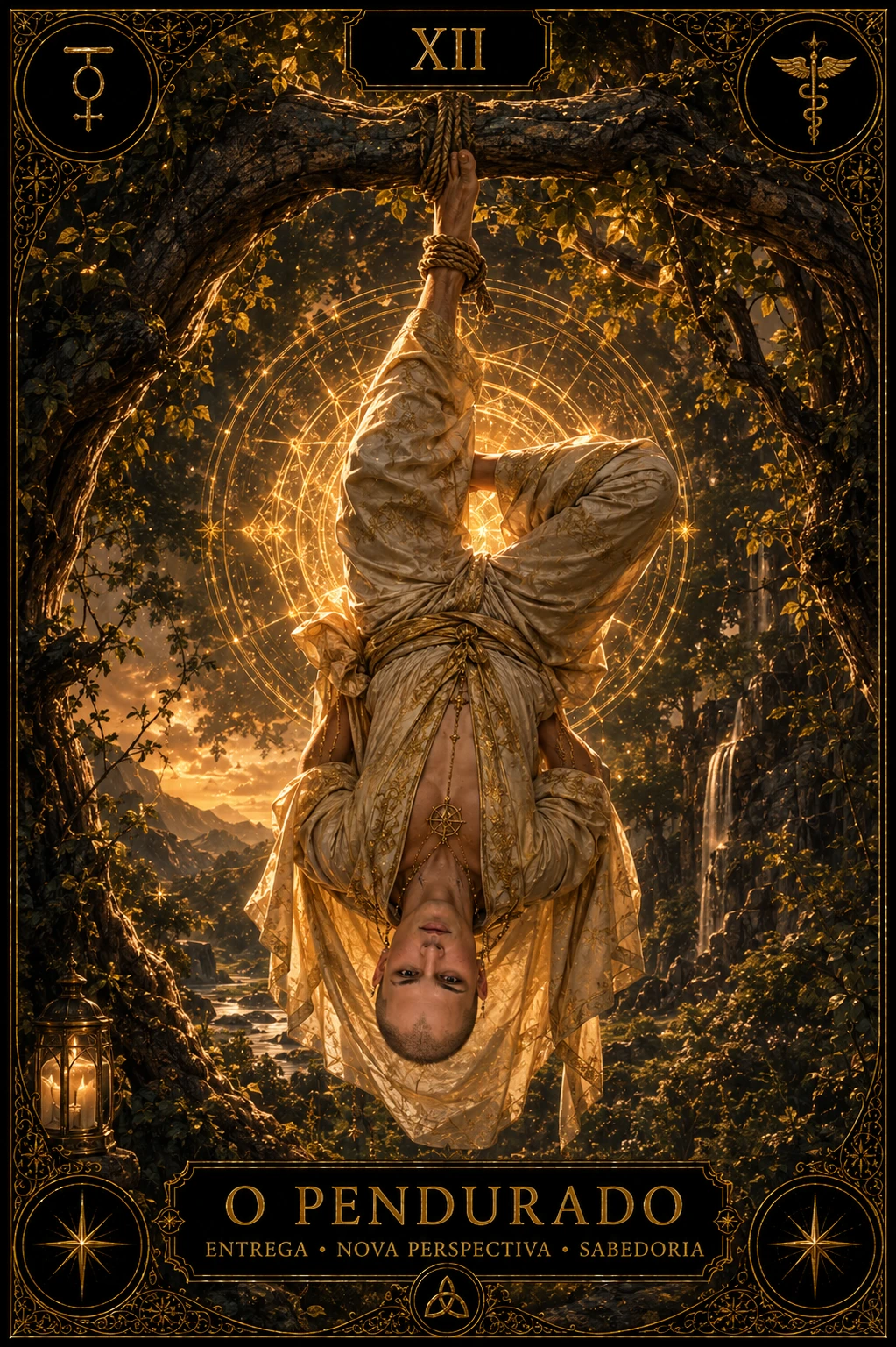 O Pendurado — carta do Tarot em posição direta