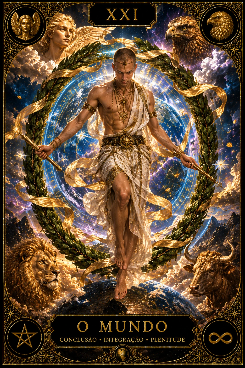 O Mundo — carta do Tarot em posição direta