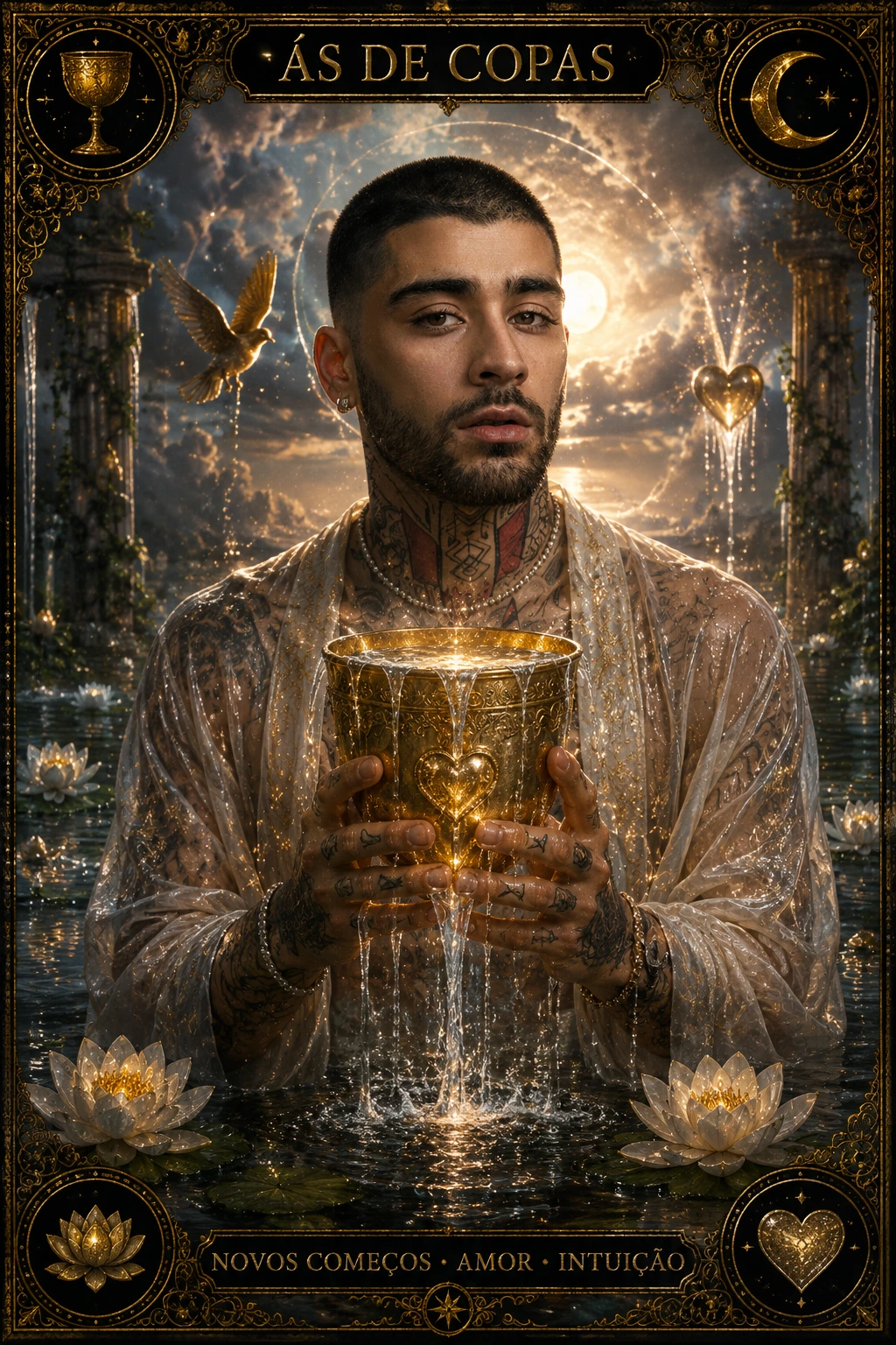 Ás de Copas — carta do Tarot em posição direta