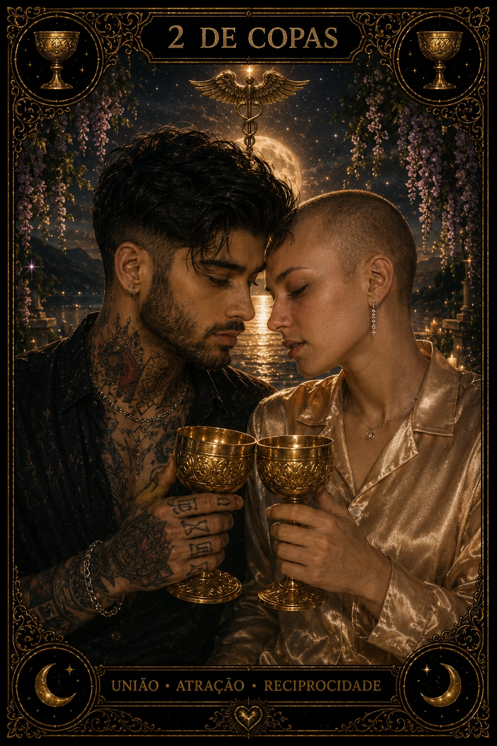 2 de Copas — carta do Tarot em posição direta