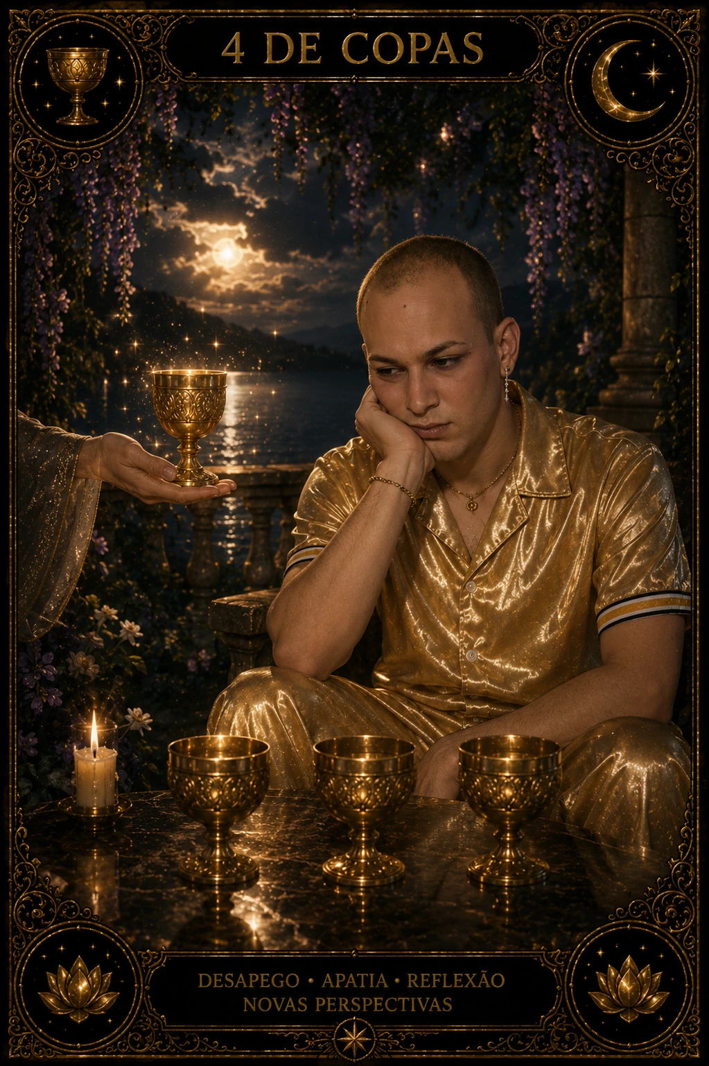 4 de Copas — carta do Tarot em posição direta
