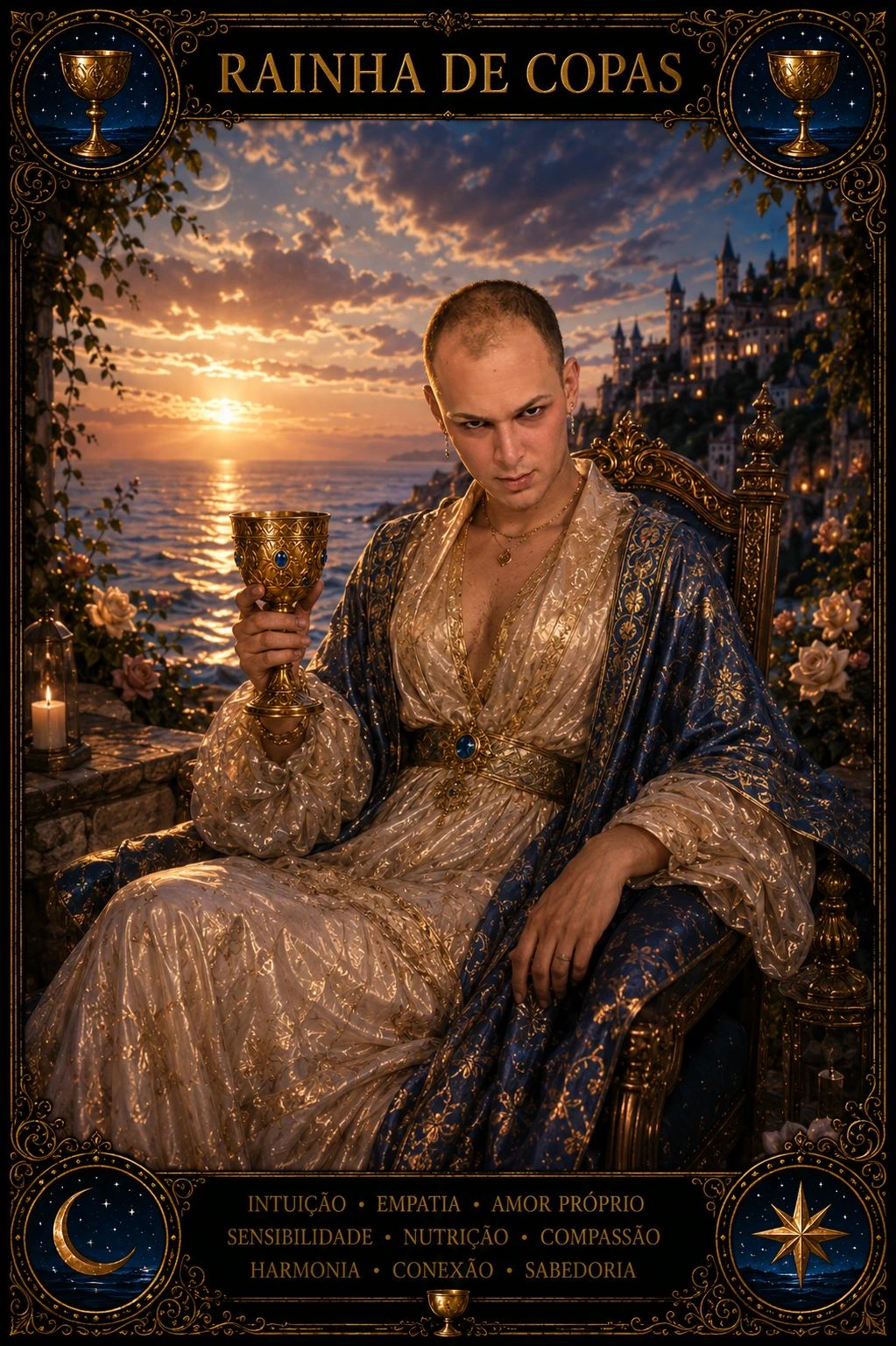 Rainha de Copas — carta do Tarot em posição direta