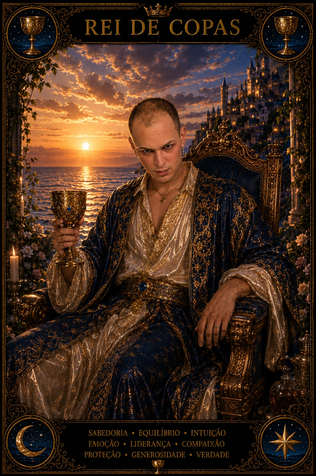 Rei de Copas — carta do Tarot em posição direta