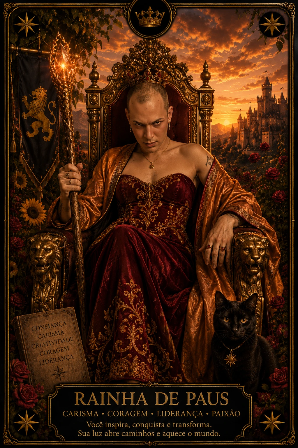 Rainha de Paus — carta do Tarot em posição direta