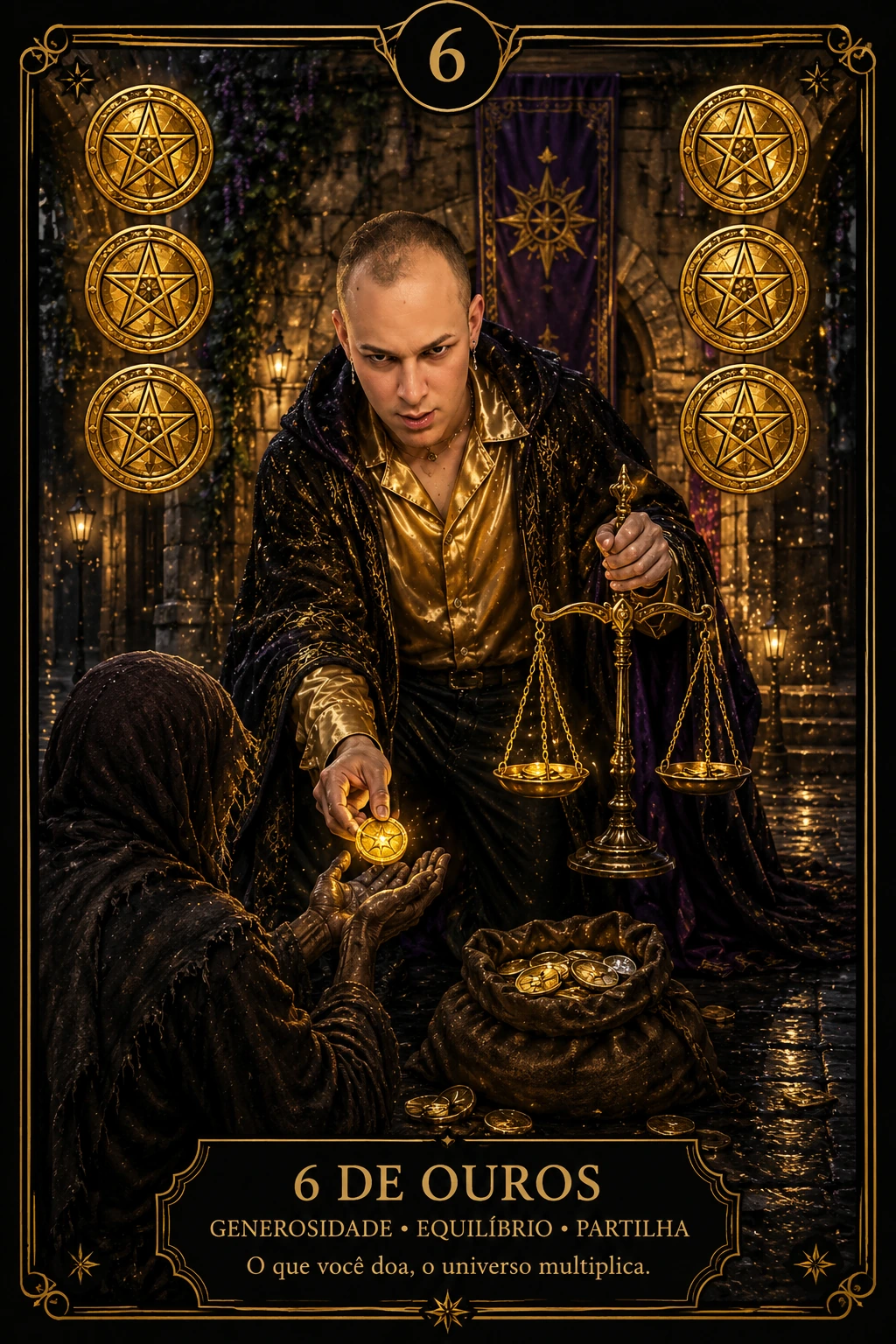 6 de Ouros — carta do Tarot em posição direta
