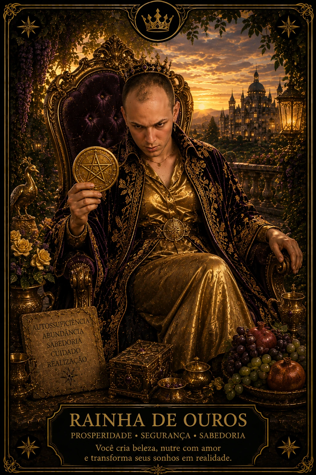Rainha de Ouros — carta do Tarot em posição direta